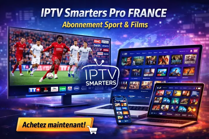 IPTV Smarters Pro Premium 12 Mois — Abonnement Sport & Films